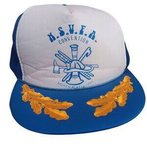 Vintage Trucker Hat  N.S.V.F.A. Cap North Platte Nebraska Fireman 1986 Snapback